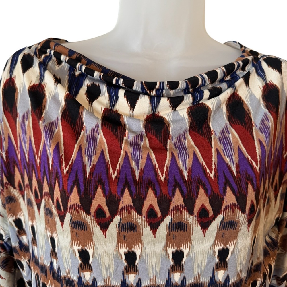 BADGLEY MISHKA Perfect for FALL!!! Multicolor Patterned Dress XLARGE #CL - Picture 2 of 12